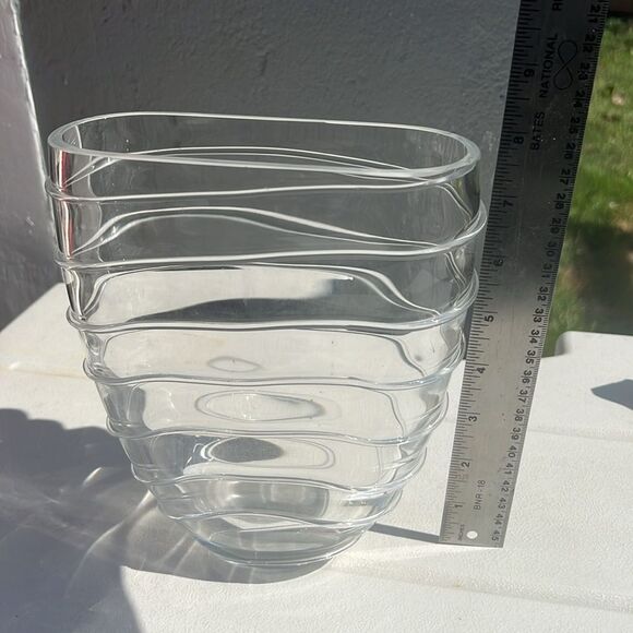 SELEZIONE IVV Crystal Swirl Oval Vase | Modern Design | Made in Italy 🌸 - Picture 6 of 11
